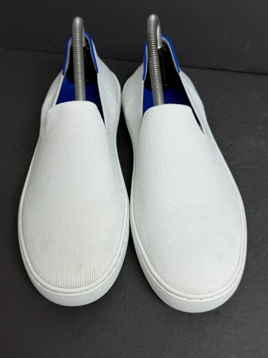 Rothy's Original Slip On Sneakers Womens 9 White Knit Casual Flats Shoes - Picture 3 of 8